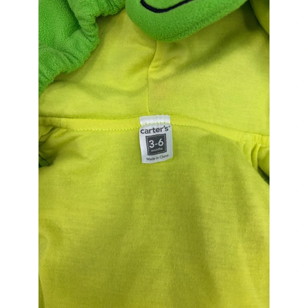Carters Dragon Halloween Costume Baby 3-6 Months Green Fleece Jacket Pants Set
